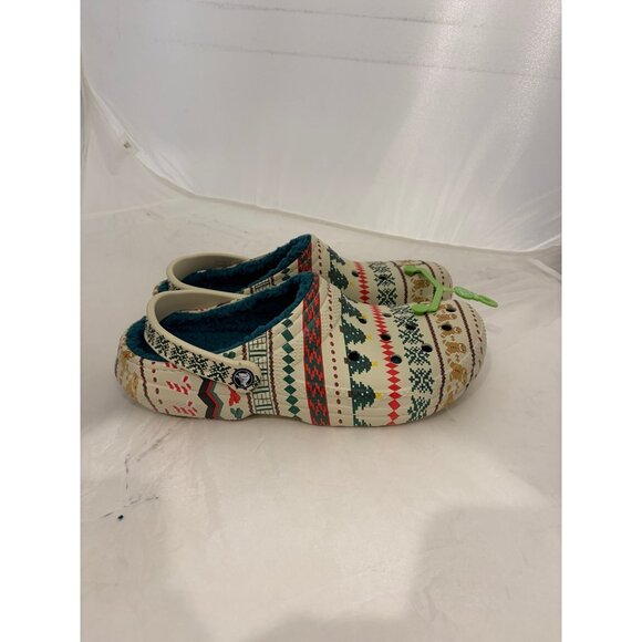 Crocs Christmas shoes sandals with fur NWT sz 11 212050-2Y2 brand new